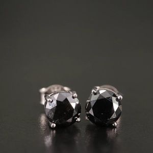 3.00 CTW Black Diamond Lab Created Sterling Silver Stud Earrings